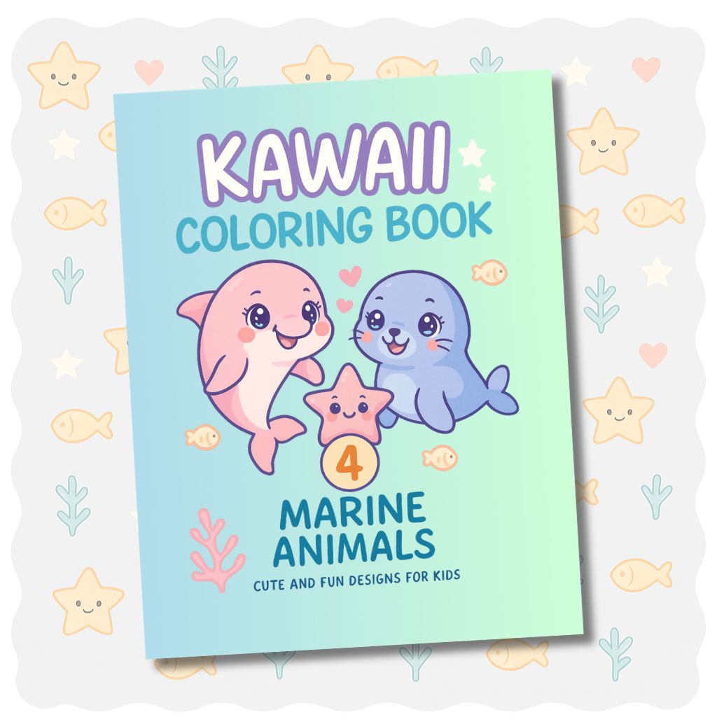 Kawaii Animals Coloring Book – Vol.4 marine Animals